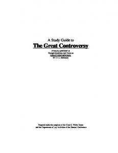 Study Guide for The Great Controversy - The Great Hope