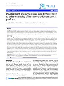 Study protocol Development of an awareness-based intervention to ...