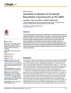 Subcellular Localization of Carotenoid
