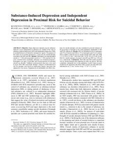 Substance-Induced Depression and Independent Depression in ...