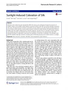Sunlight-Induced Coloration of Silk - Semantic Scholar
