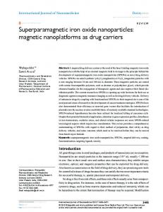 Superparamagnetic iron oxide nanoparticles: magnetic nanoplatforms