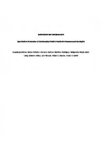 SUPPLEMENTARY INFORMATION Quantitative Proteomics of ...