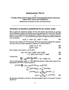 Supplementary Text S1 Derivation of transition probabilities for ... - PLOS