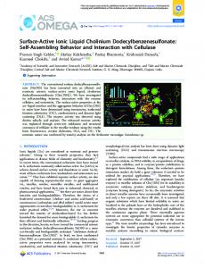 Surface-Active Ionic Liquid Cholinium ... - ACS Publications