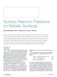 Surface Plasmon Polaritons on Metallic Surfaces - web.pdx.edu