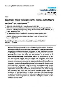 Sustainable Energy Development: The Key to a Stable Nigeria - MDPI