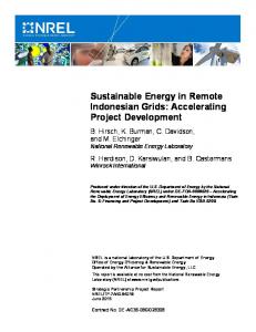 Sustainable Energy in Remote Indonesian Grids - NREL