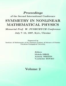 Symmetry in Nonlinear Mathematical Physics