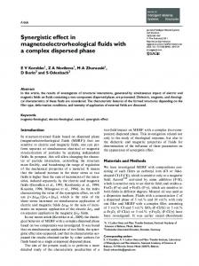 Synergistic effect in magnetoelectrorheological fluids ... - SAGE Journals