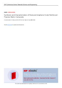 Synthesis and Characterization of Reduced Graphene Oxide