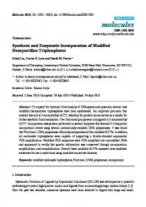 Synthesis and Enzymatic Incorporation of Modified ... - Semantic Scholar