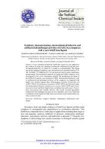 Synthesis, characterization, electrochemical behavior and ... - doiSerbia