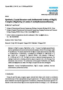 Synthesis, Crystal Structure and Antibacterial