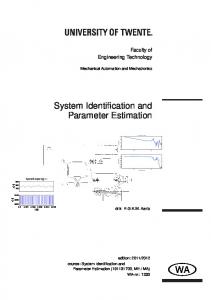 System Identification and Parameter Estimation - Semantic Scholar