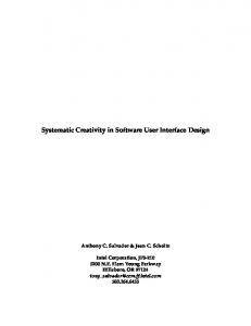Systematic Creativity in Software User Interface ... - Semantic Scholar