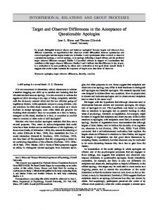 Target and Observer Differences in the