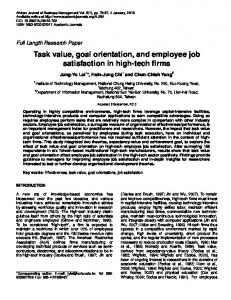 Task value, goal orientation, and employee job ... - Academic Journals