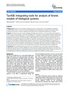 Tav4SB: integrating tools for analysis of kinetic models of biological ...