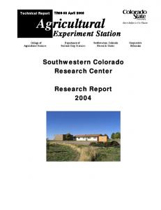 Technical Report - Colorado State University