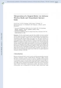 Teleoperation of a Surgical Robot via Airborne Wireless Radio and ...