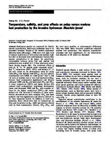 Temperature, salinity, and prey effects on polyp versus medusa bud ...