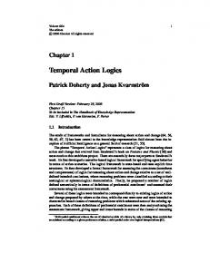 Temporal Action Logics - Semantic Scholar