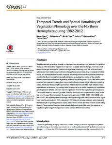 Temporal Trends and Spatial Variability of