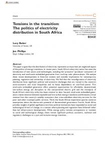 Tensions in the transition: The politics of electricity ... - SAGE Journals