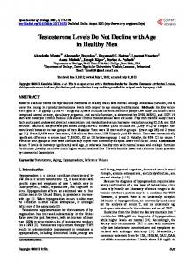 Testosterone Levels Do Not Decline with Age in Healthy Men