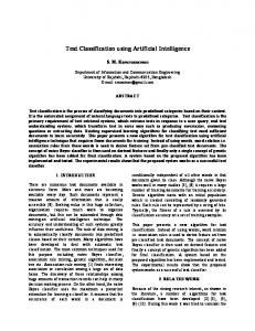 Text Classification using Artificial Intelligence - Semantic Scholar