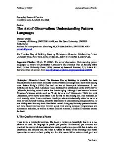 The Art of Observation: Understanding Pattern ... - Werner Ulrich