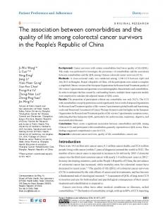 The association between comorbidities and the quality of life among ...