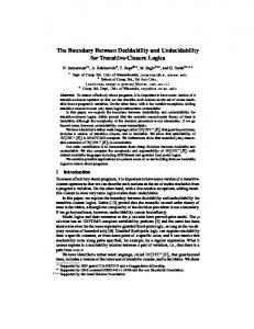 The Boundary Between Decidability and Undecidability for Transitive ...