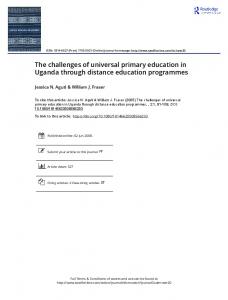 The challenges of universal primary education in Uganda through ...
