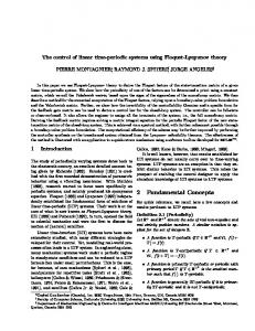 The control of time-periodic linear systems using Floquet-Lyapunov ...