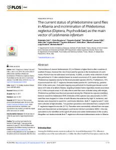 The current status of phlebotomine sand flies in Albania and ... - PLOS