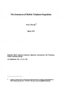 The Economics of Mobile Telephone Regulation - CiteSeerX
