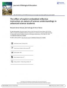 The effect of explicit embedded reflective instruction