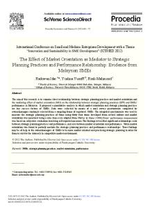 The Effect of Market Orientation as Mediator to ... - Science Direct