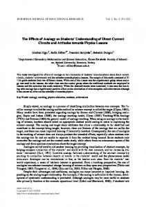 The Effects of Analogy on Students' Understanding of Direct ... - Eric