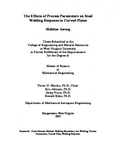 The Effects of Process Parameters on Steel Welding ...