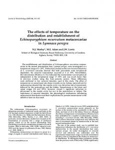 The effects of temperature on the distribution and establishment of ...