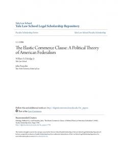The Elastic Commerce Clause - Yale Law School Legal Scholarship ...