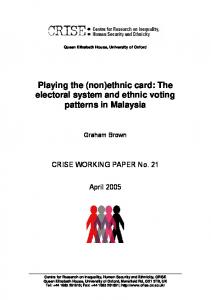 The electoral system and ethnic voting patterns in Malaysia