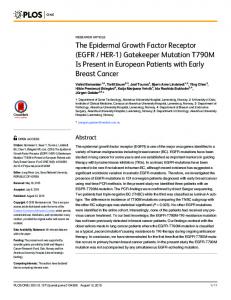The Epidermal Growth Factor Receptor (EGFR