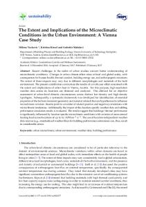 The Extent and Implications of the Microclimatic Conditions in ... - MDPI