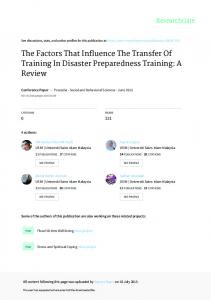 The Factors that Influence the Transfer of Training in ...