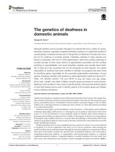 The genetics of deafness in domestic animals - Louisiana State ...