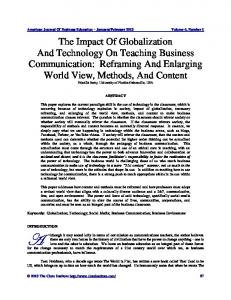 The Impact Of Globalization And Technology On Teaching Business ...